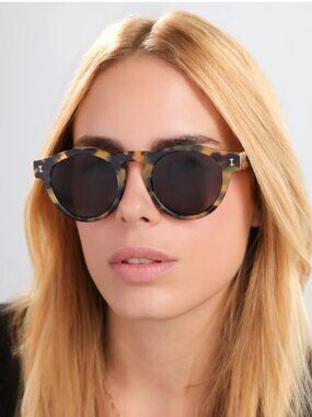Illesteva Leonard Tortoise Sunglasses with Sunglass Case